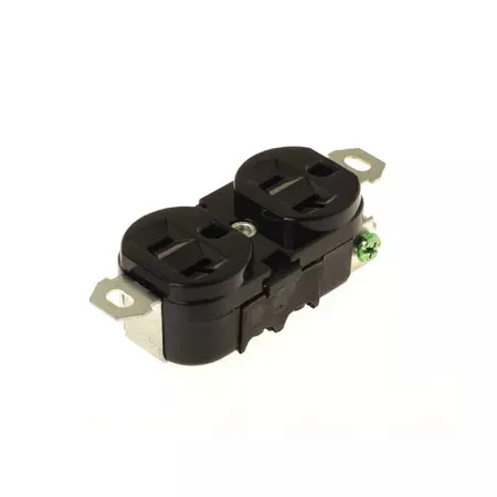 20A NEMA 5-20 帶固定片橢圓形絶緣保護T型雙插座 - NEMA 20A 雙位DIY插座照片