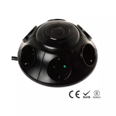 6孔帶開關電源插座 - 德式防誤入安全插孔