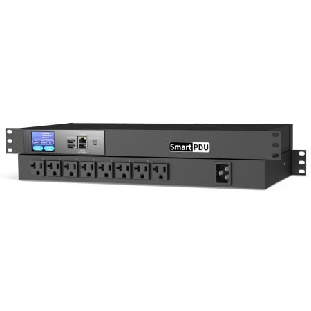 8 孔美式5-20R LCD觸控螢幕網路級智能遠端電源管理分配器 - 1U遠端管理智能電源分配器